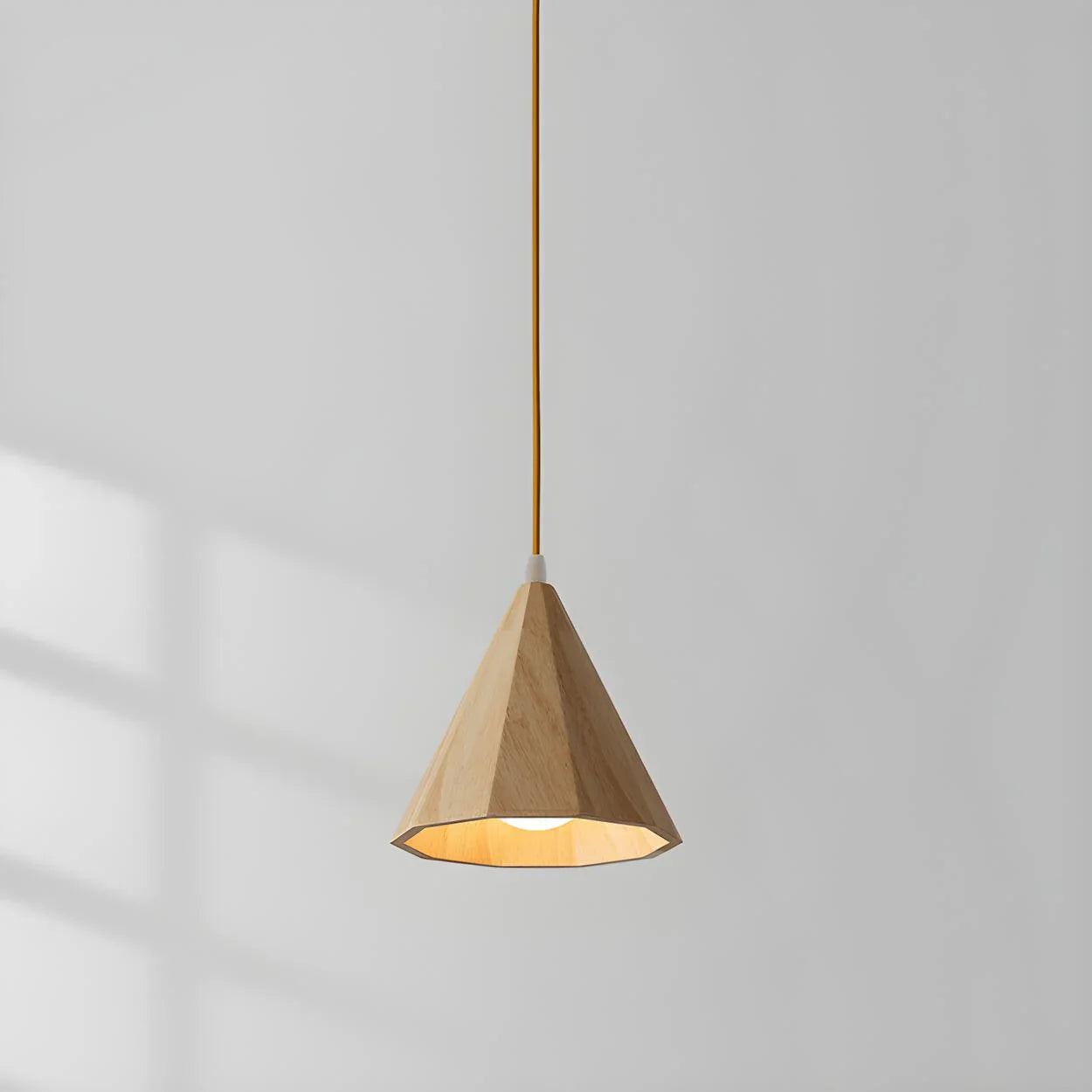Wood Cone Three Head Linear Pendant Lamp