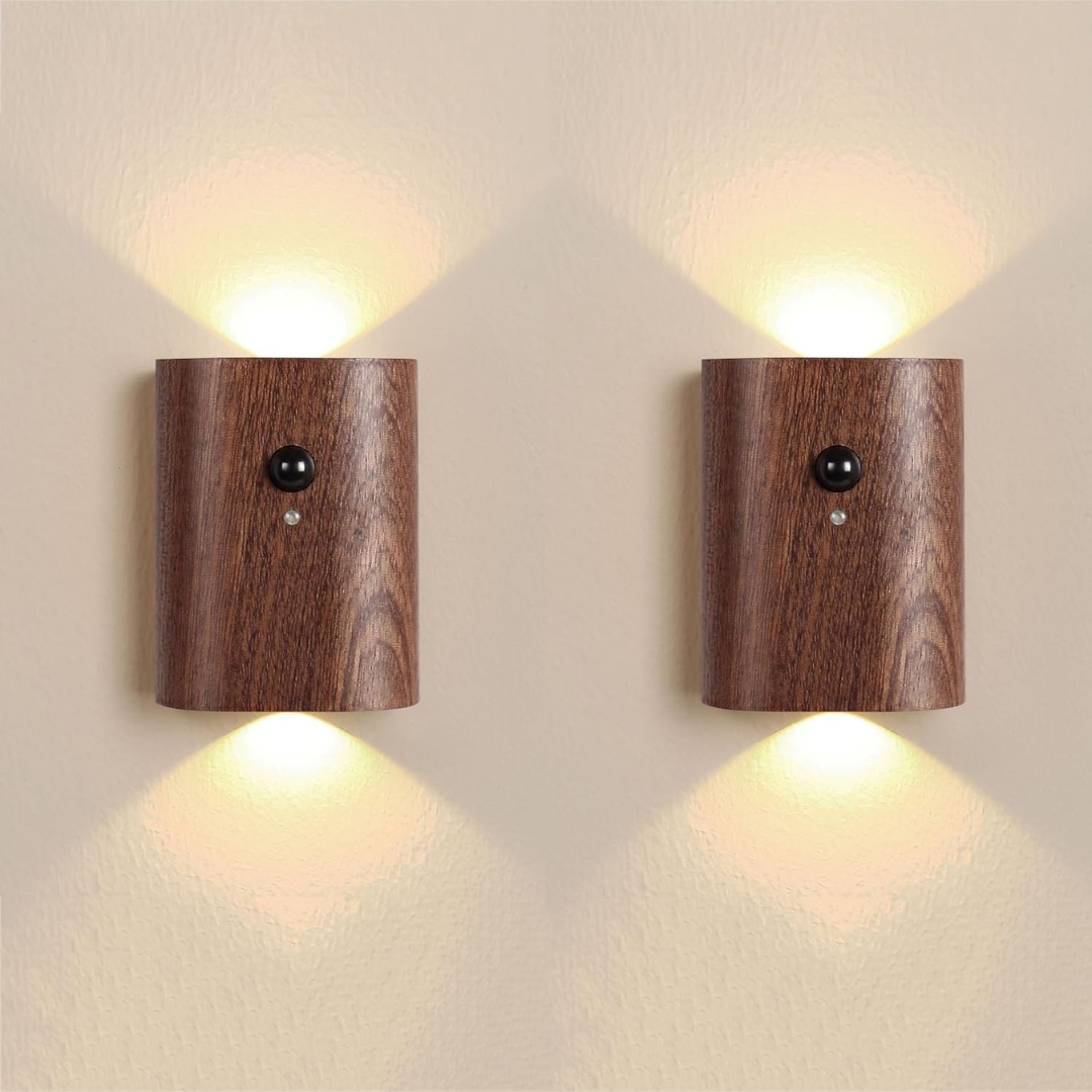 Wood Wall Light With Motion Sensor
