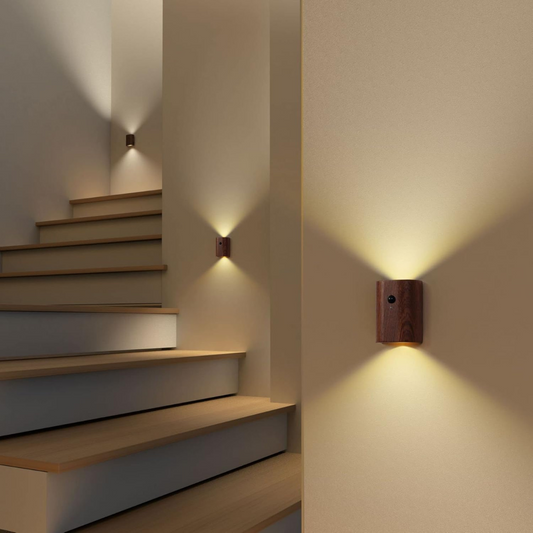 Wood Wall Light With Motion Sensor
