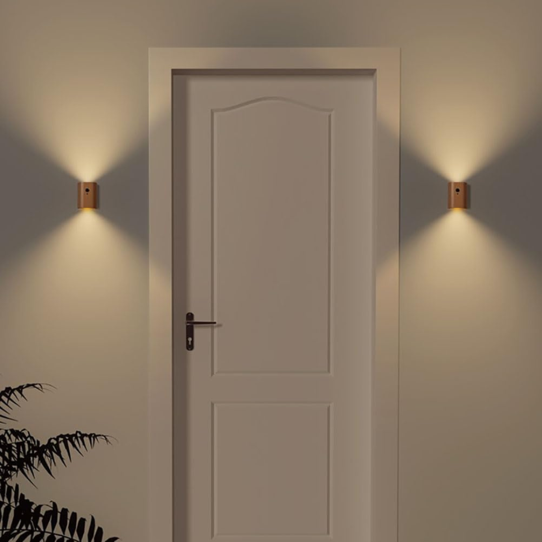 Wood Wall Light With Motion Sensor