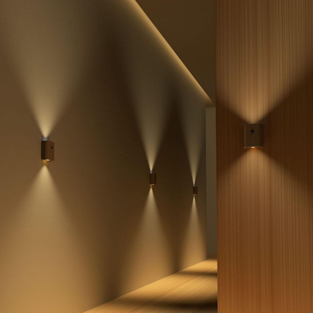 Wood Wall Light With Motion Sensor