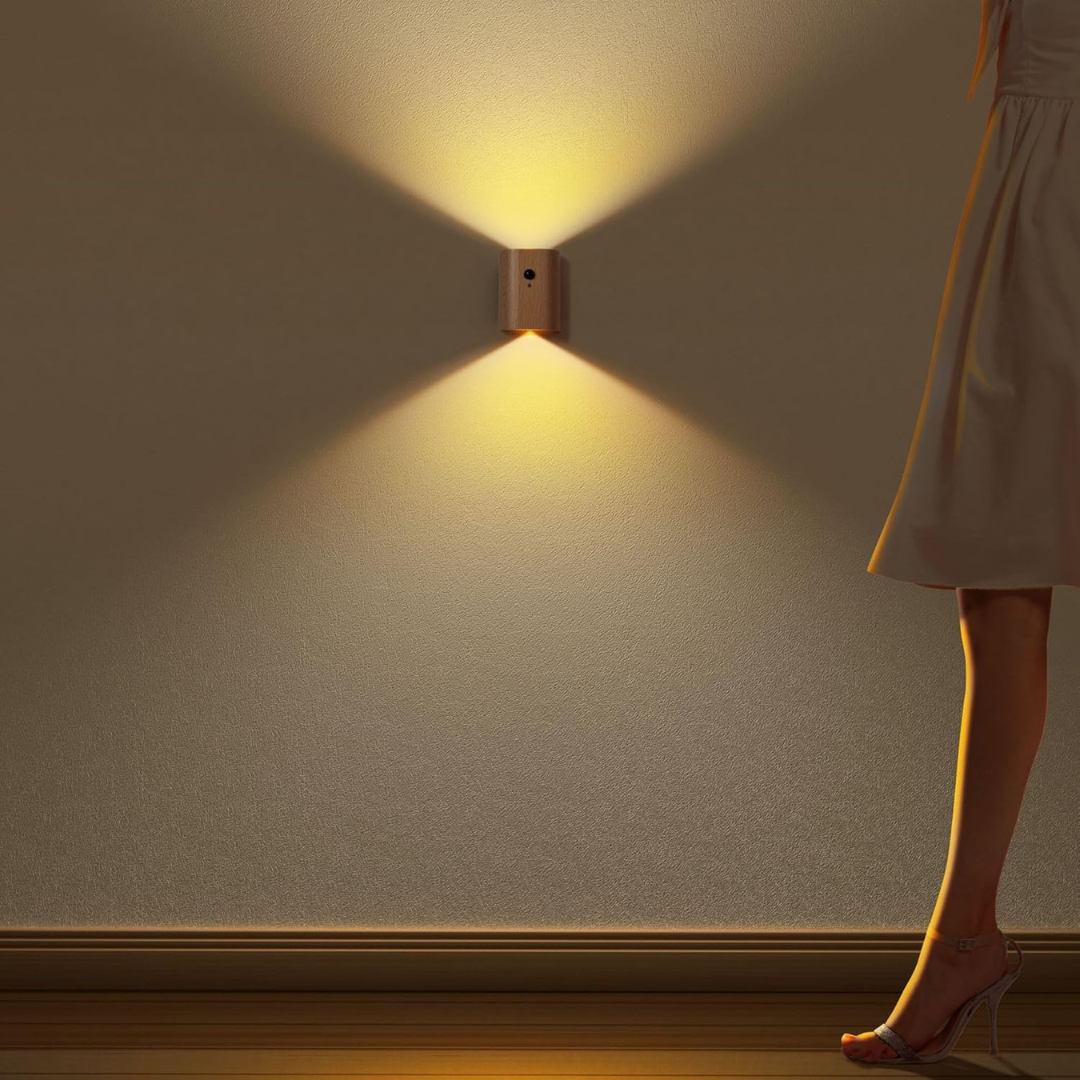 Wood Wall Light With Motion Sensor