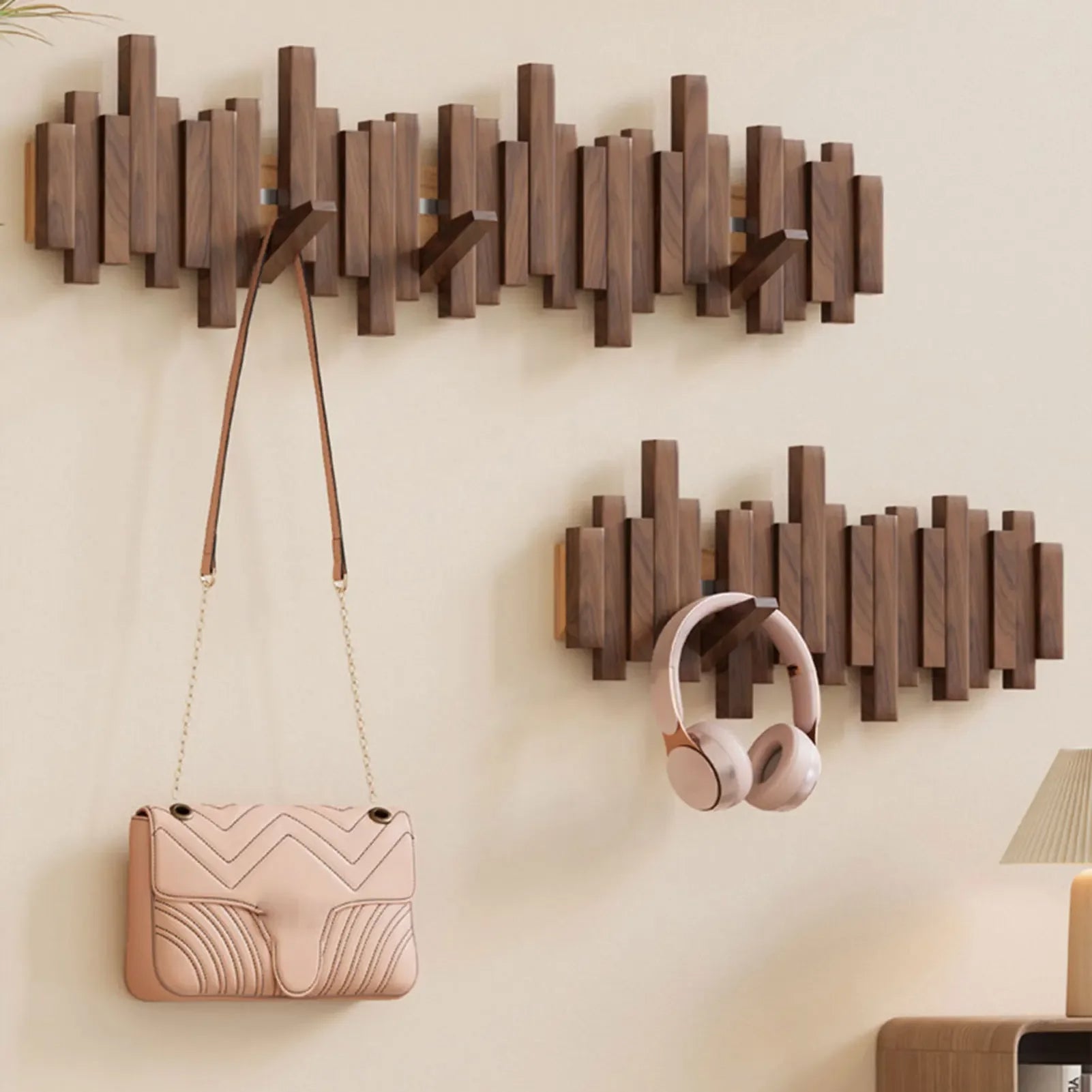 Wood Wall-Mounted Foldable Coat Rack