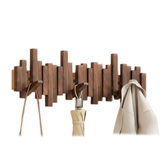 Wood Wall-Mounted Foldable Coat Rack