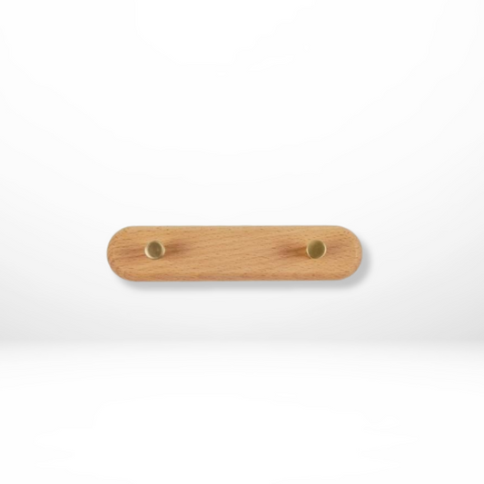 Wooden Wall Hooks With Brass Accents
