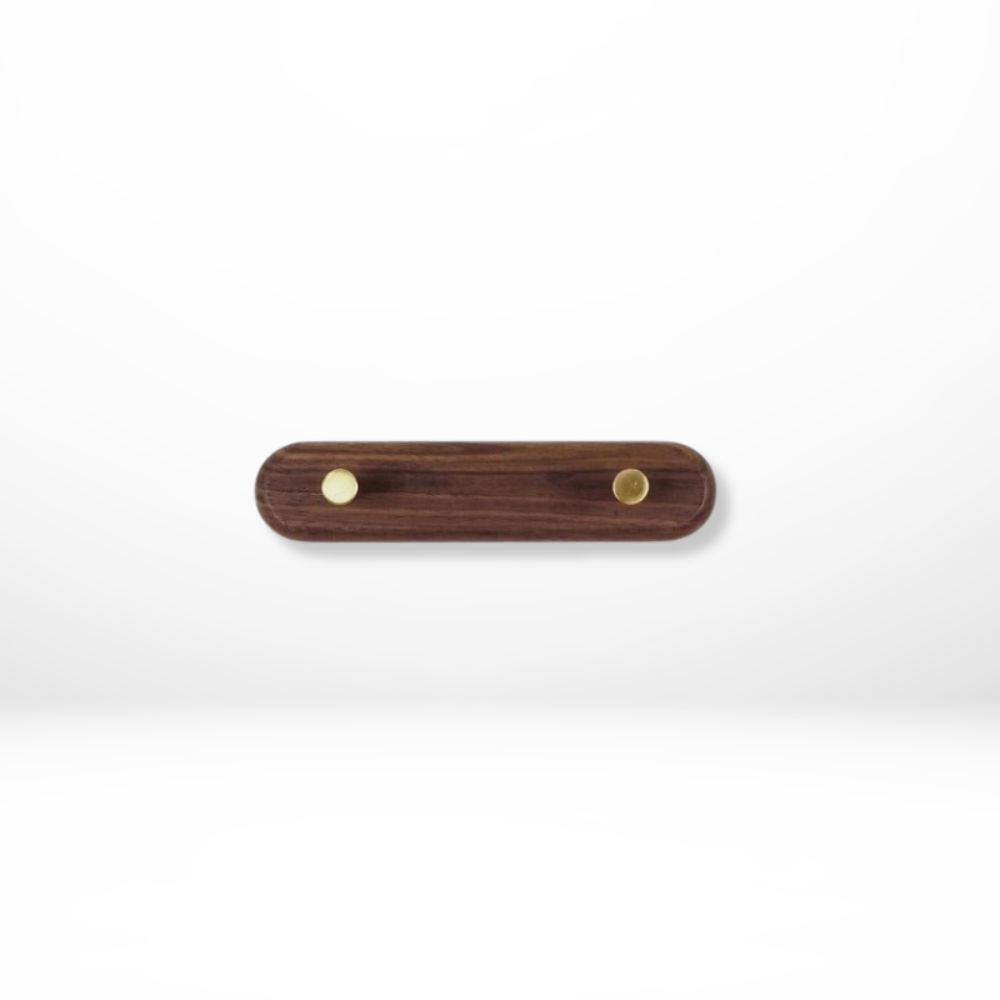 Wooden Wall Hooks With Brass Accents